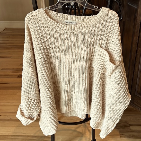 Chunky Knit Sweater Roomy Comfy Crochet Womens One Size - Picture 5 of 15